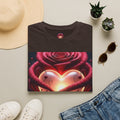 Heart Rose T-Shirt — Glowing Heart & Rose Graphic Tee