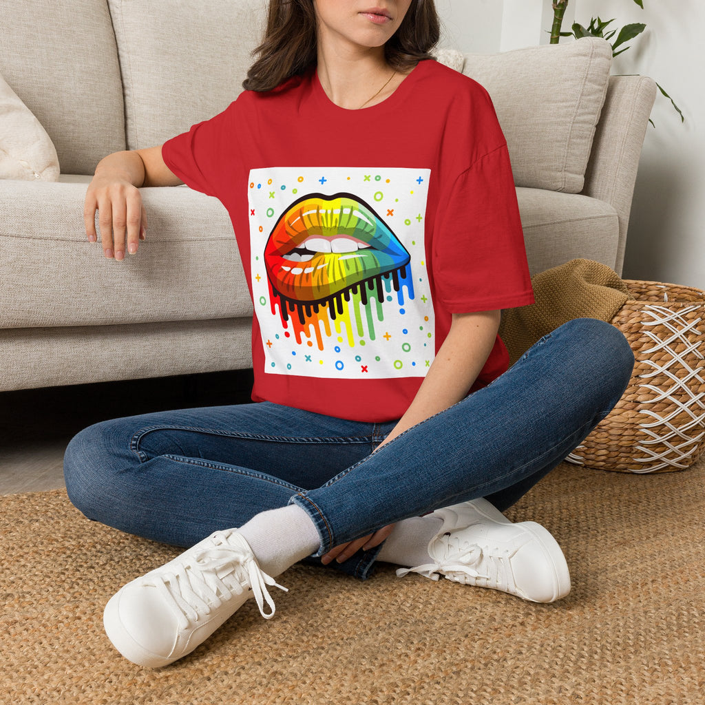Rainbow Drip Lips T-Shirt — Pride LGBTQ+ Colorful Lip Graphic Tee