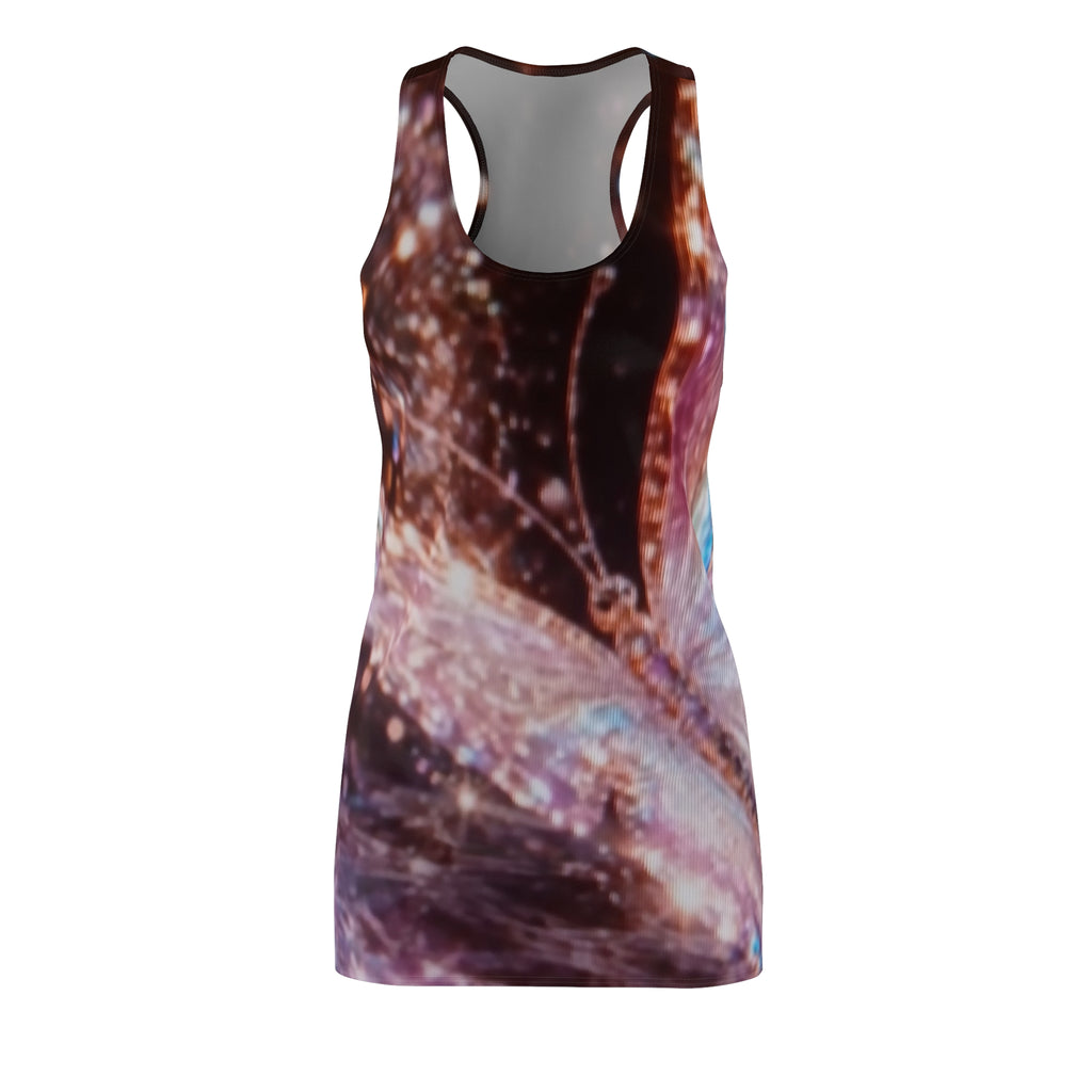 Butterfly Sparkle Racerback Dress — Iridescent Floral AOP