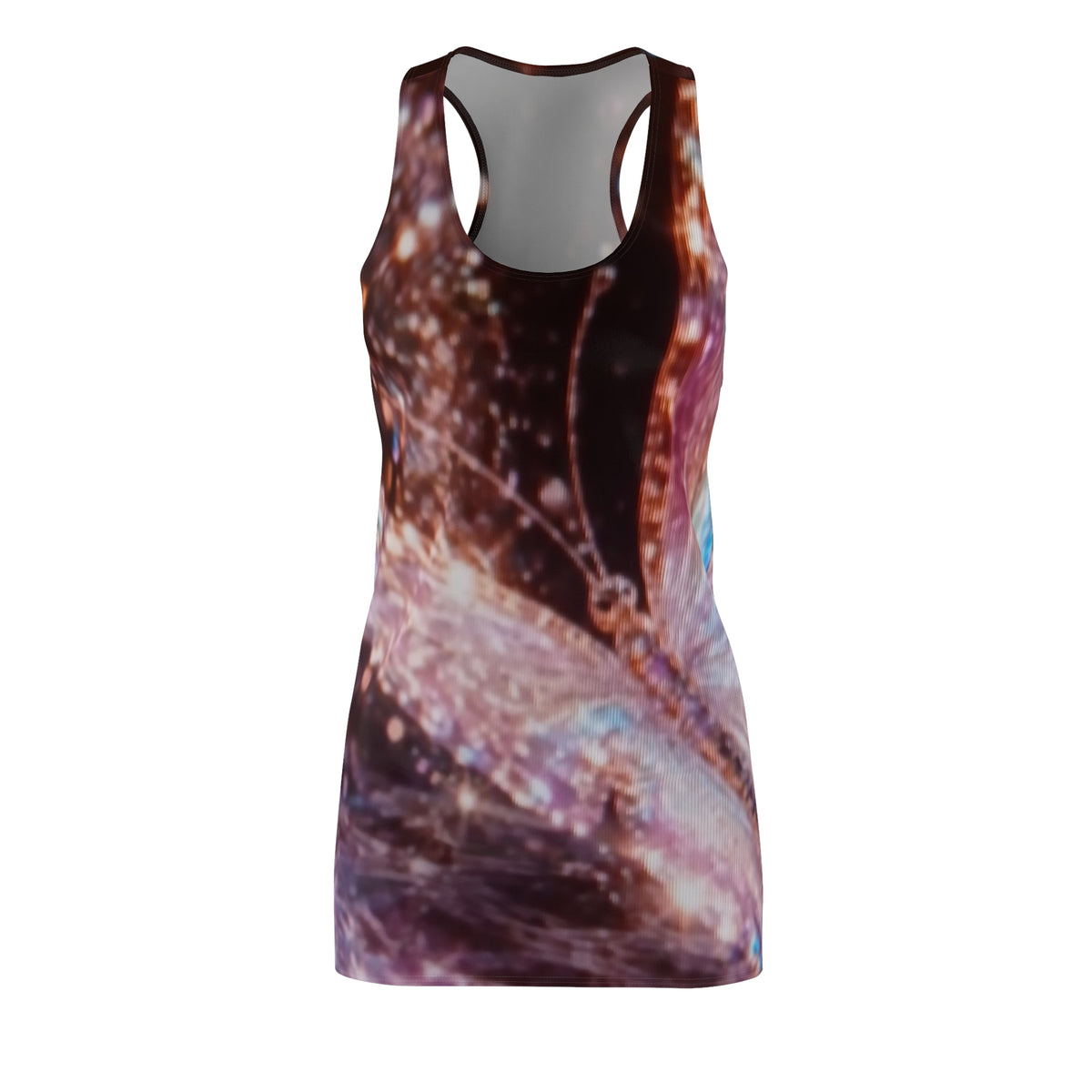 Butterfly Sparkle Racerback Dress — Iridescent Floral AOP