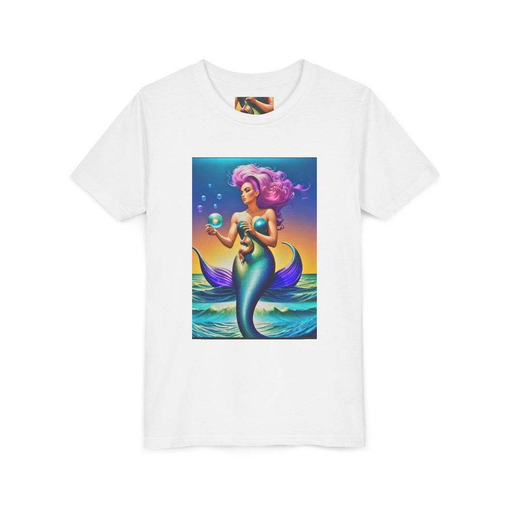 Youth Mermaid Tee — Colorful Fantasy Mermaid Graphic Shirt for Kids
