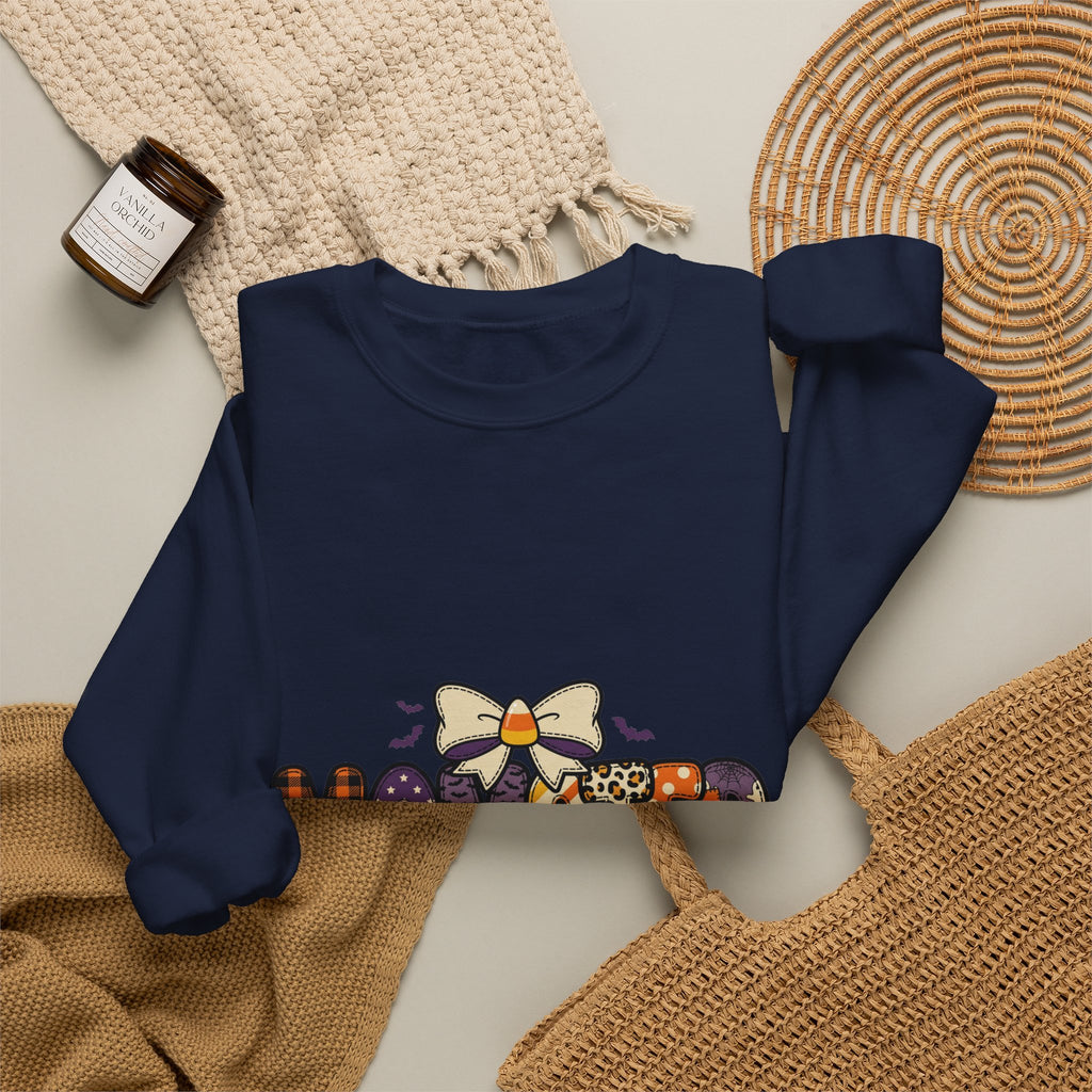 Momster Halloween Mom Sweatshirt | Cute Gothic Pumpkin Plaid Lettering