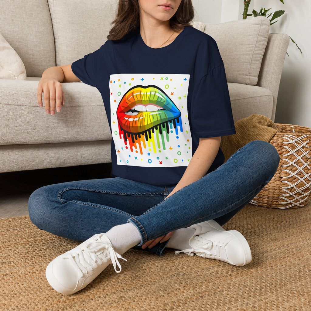 Rainbow Drip Lips T-Shirt — Pride LGBTQ+ Colorful Lip Graphic Tee