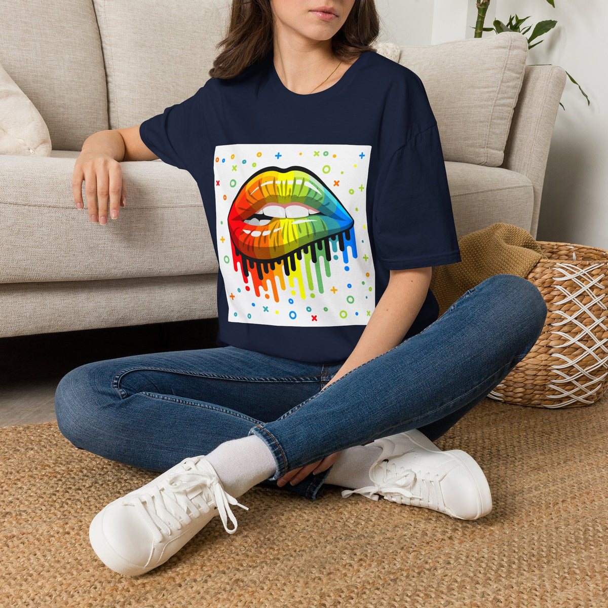 Rainbow Drip Lips T-Shirt — Pride LGBTQ+ Colorful Lip Graphic Tee