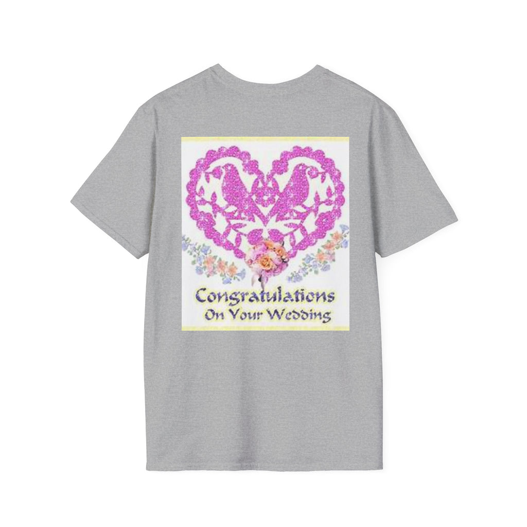Wedding Congratulations T-Shirt — Pink Glitter Heart Design