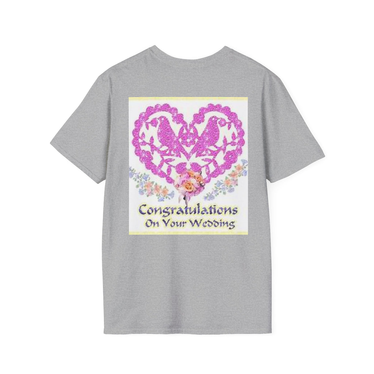 Wedding Congratulations T-Shirt — Pink Glitter Heart Design
