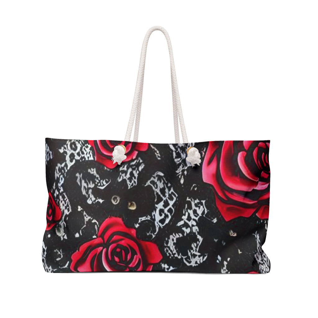 Red Rose Gothic Weekender Bag