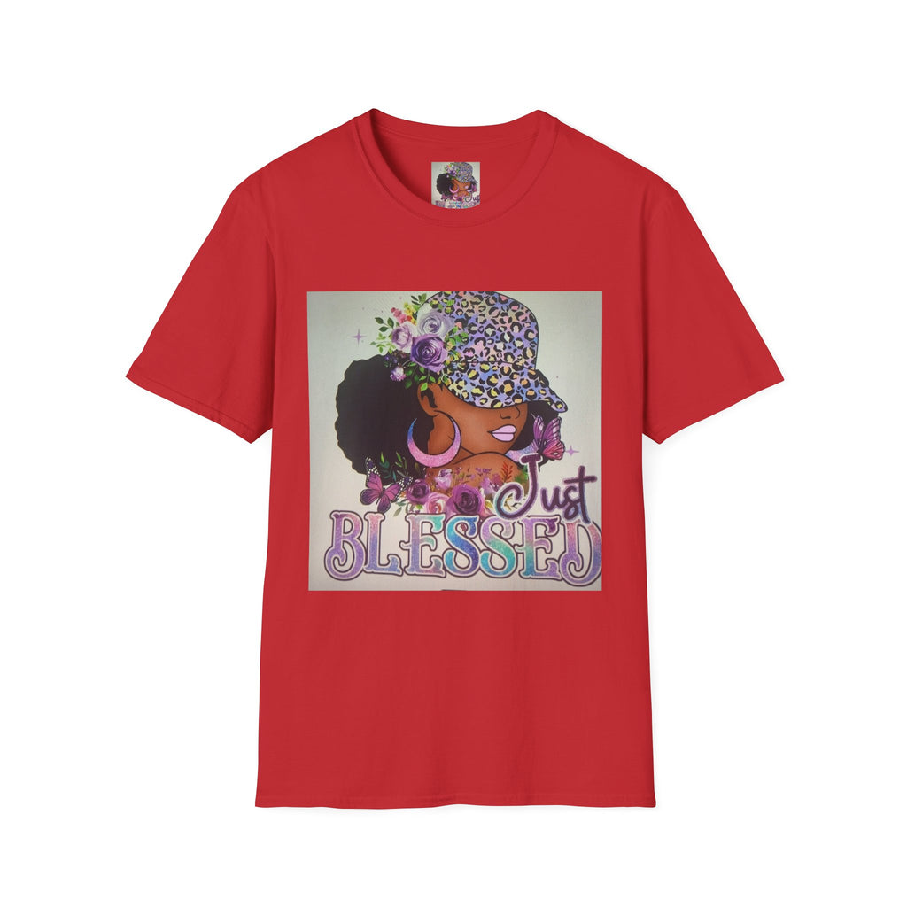 Just Blessed Afro Floral Tee