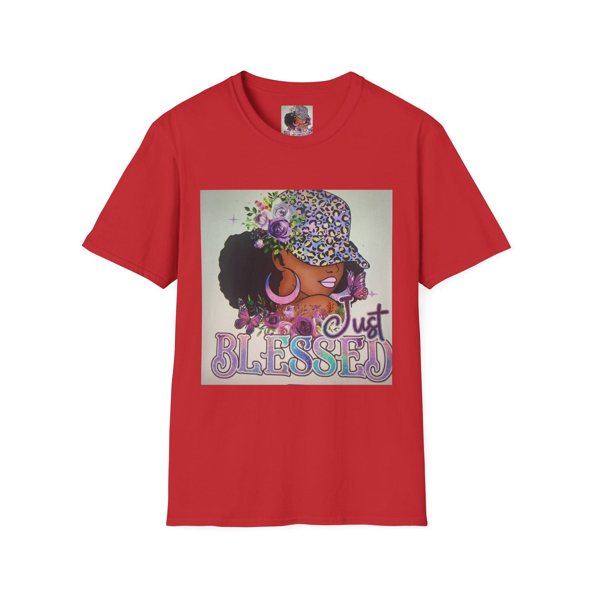 Just Blessed Afro Floral Tee