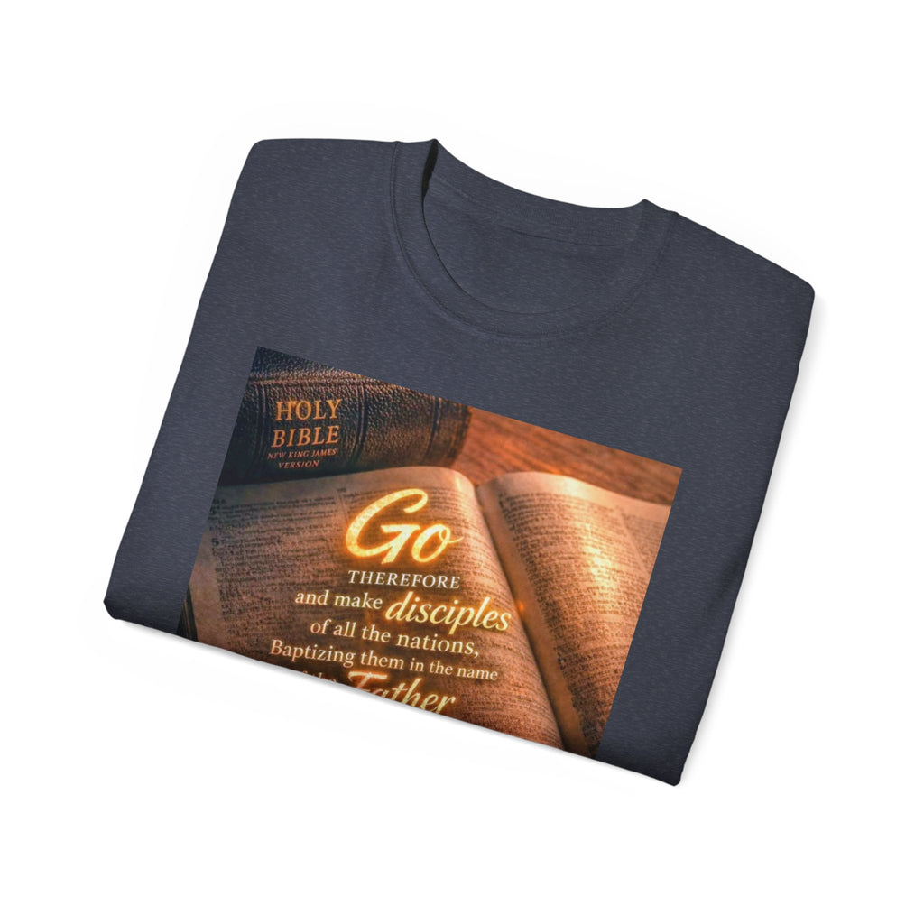 Christian Bible Verse T-Shirt — "Go...make disciples" Inspirational Faith Tee