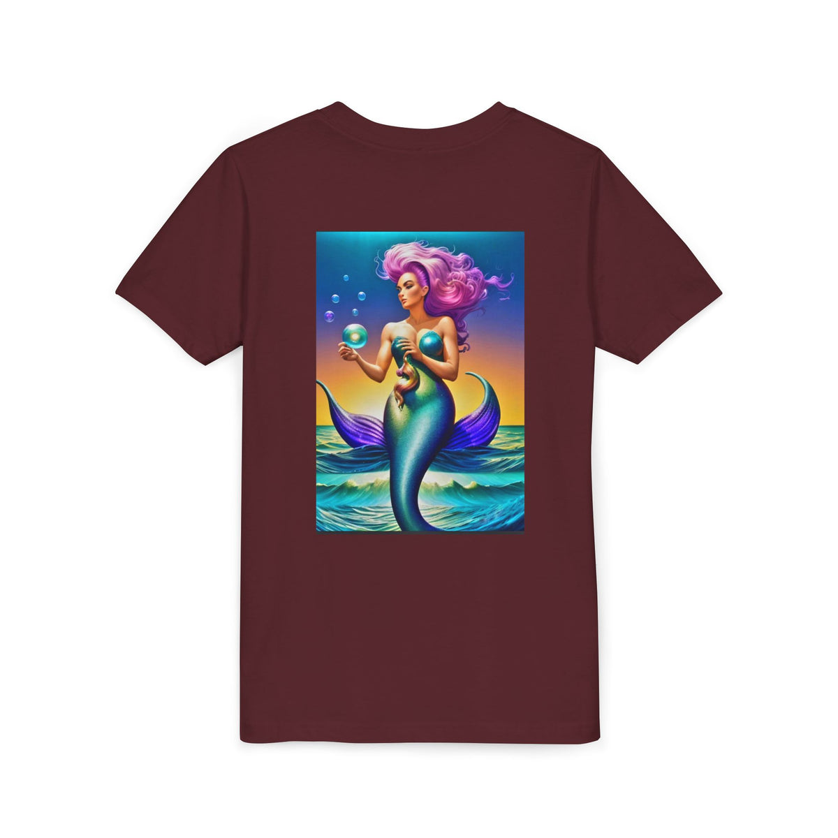 Youth Mermaid Tee — Colorful Fantasy Mermaid Graphic Shirt for Kids