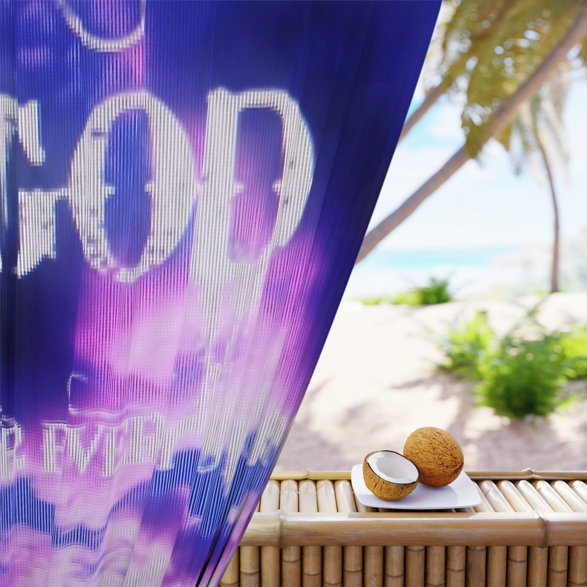 Religious Window Curtain - 'Thank You God' Inspirational Faith Decor