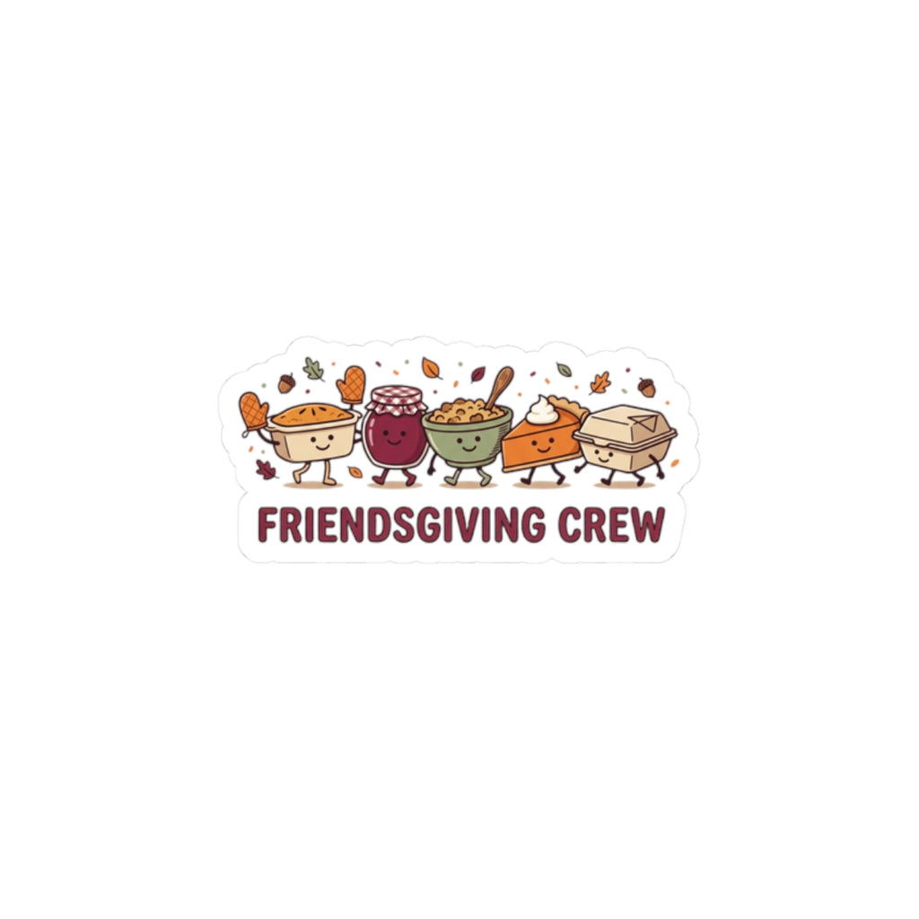 Friendsgiving Crew Sticker | Thanksgiving Fall Harvest, Pumpkin Pie, Watercolor Foliage