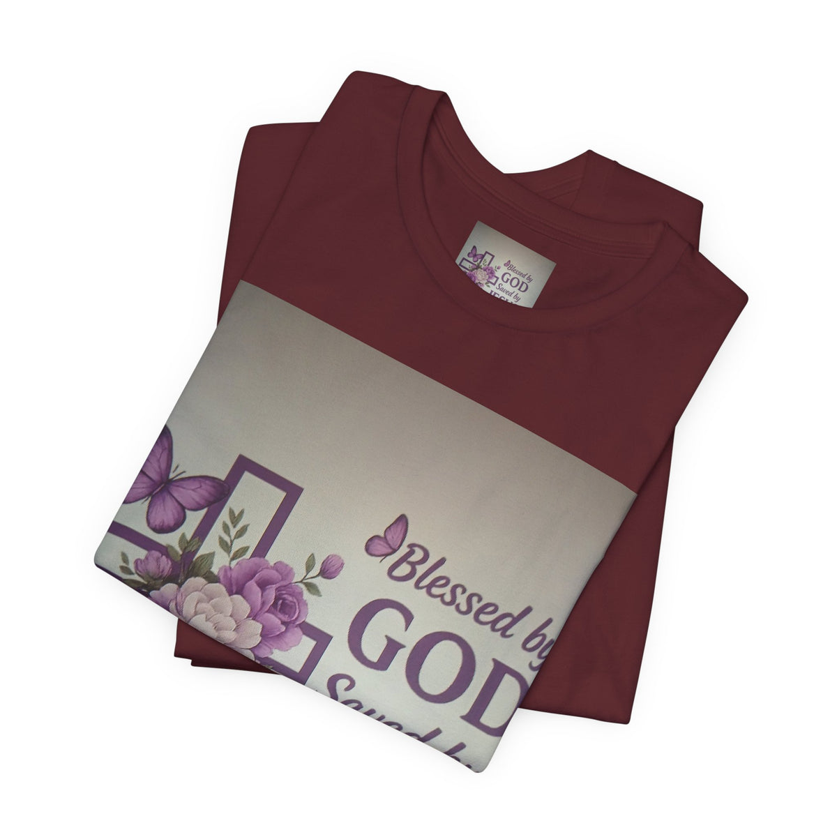 Blessed by God Christian T-Shirt — "Blessed by God, Saved by Jesus, Filled by the Spirit"