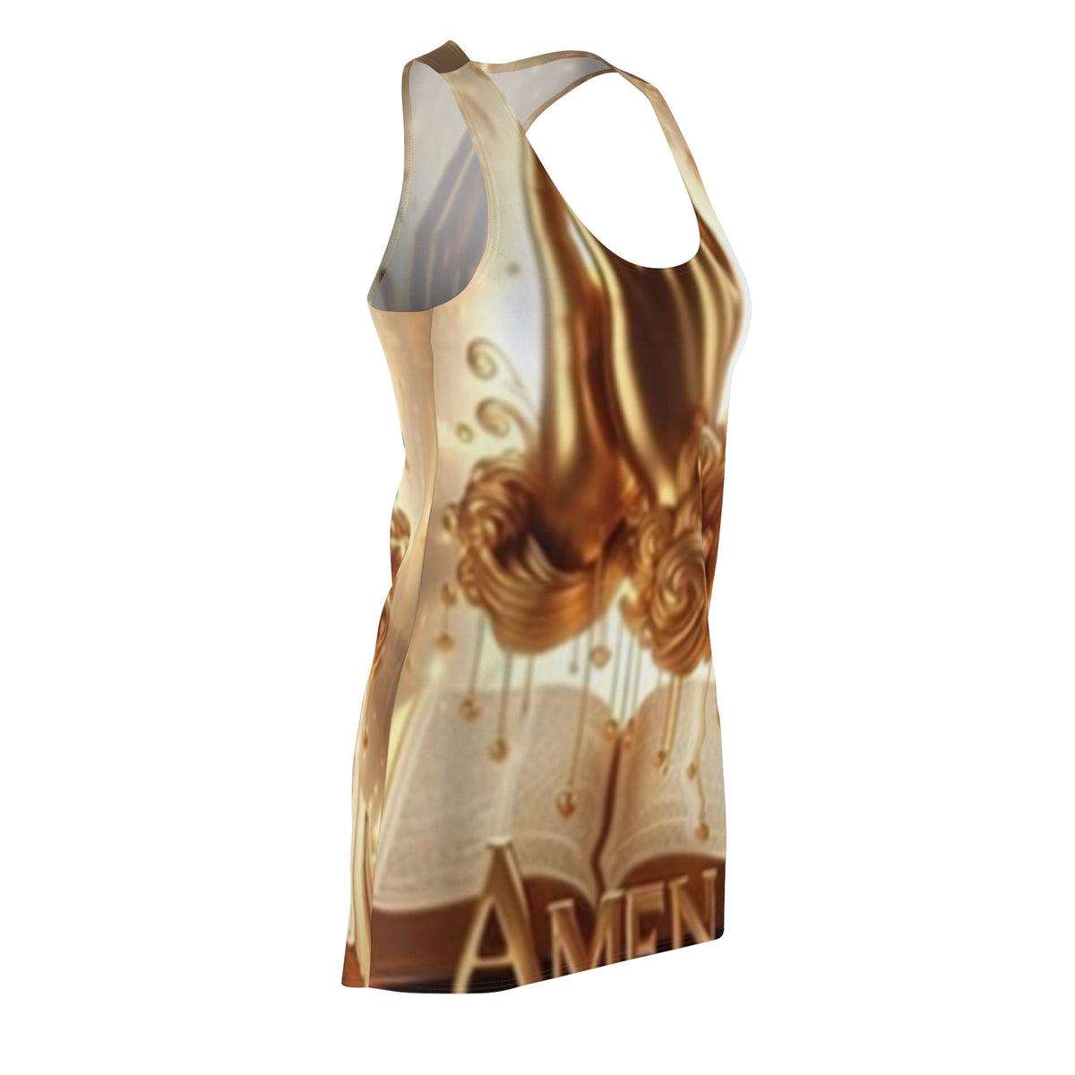 Prayer Hands Racerback Dress — 'Amen' Religious All-Over Print