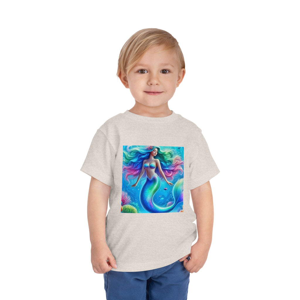 Toddler Mermaid Tee — Colorful Rainbow Sea Princess Short Sleeve Shirt