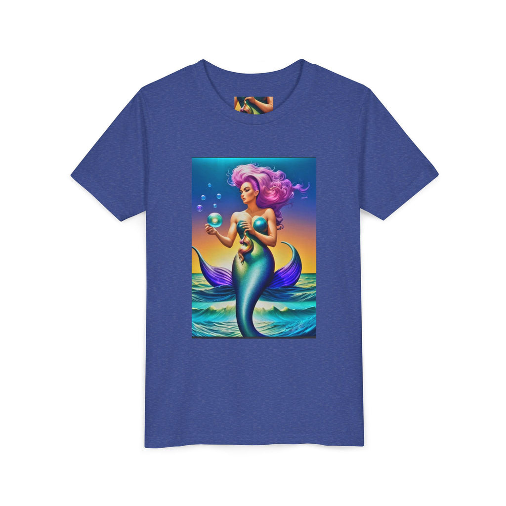 Youth Mermaid Tee — Colorful Fantasy Mermaid Graphic Shirt for Kids