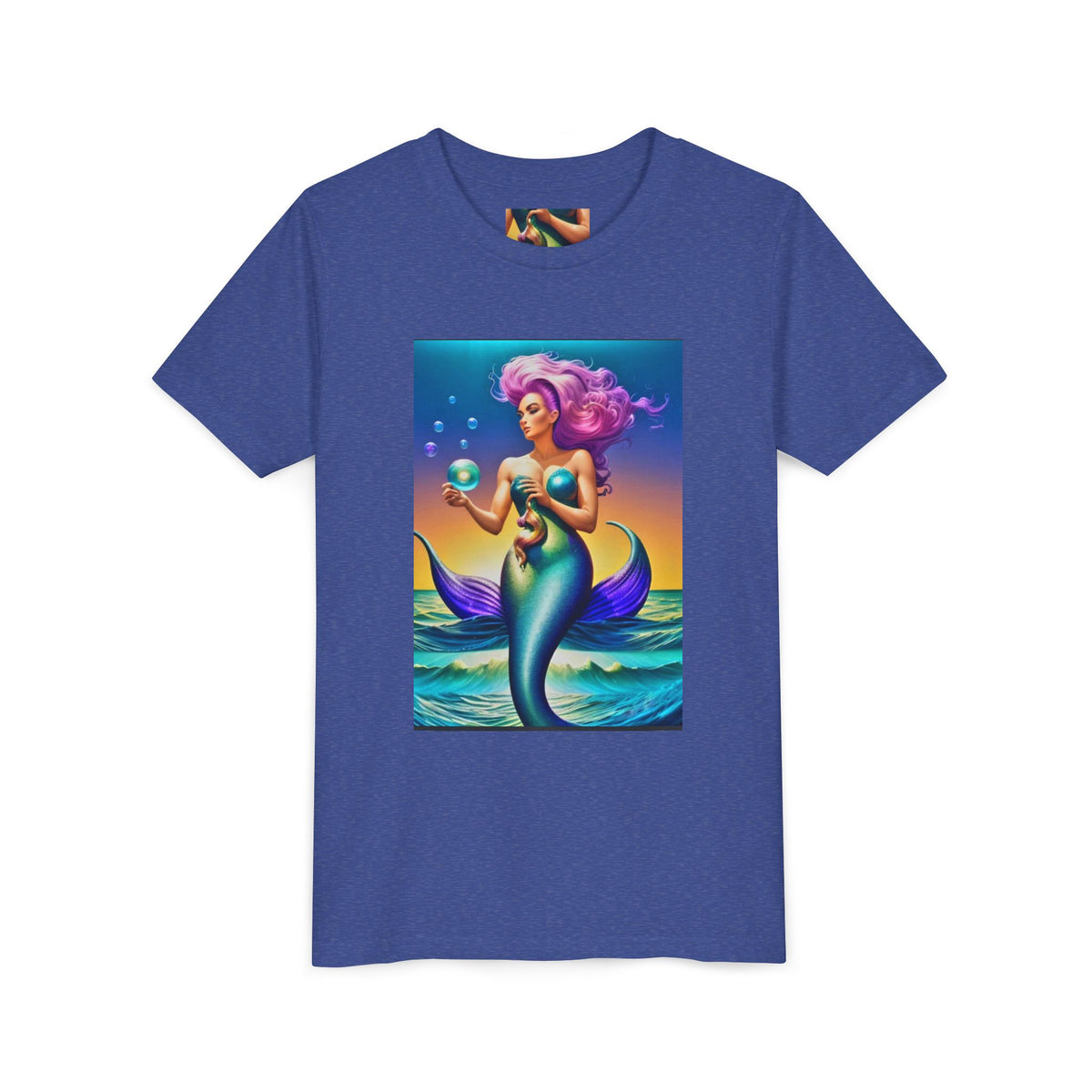 Youth Mermaid Tee — Colorful Fantasy Mermaid Graphic Shirt for Kids