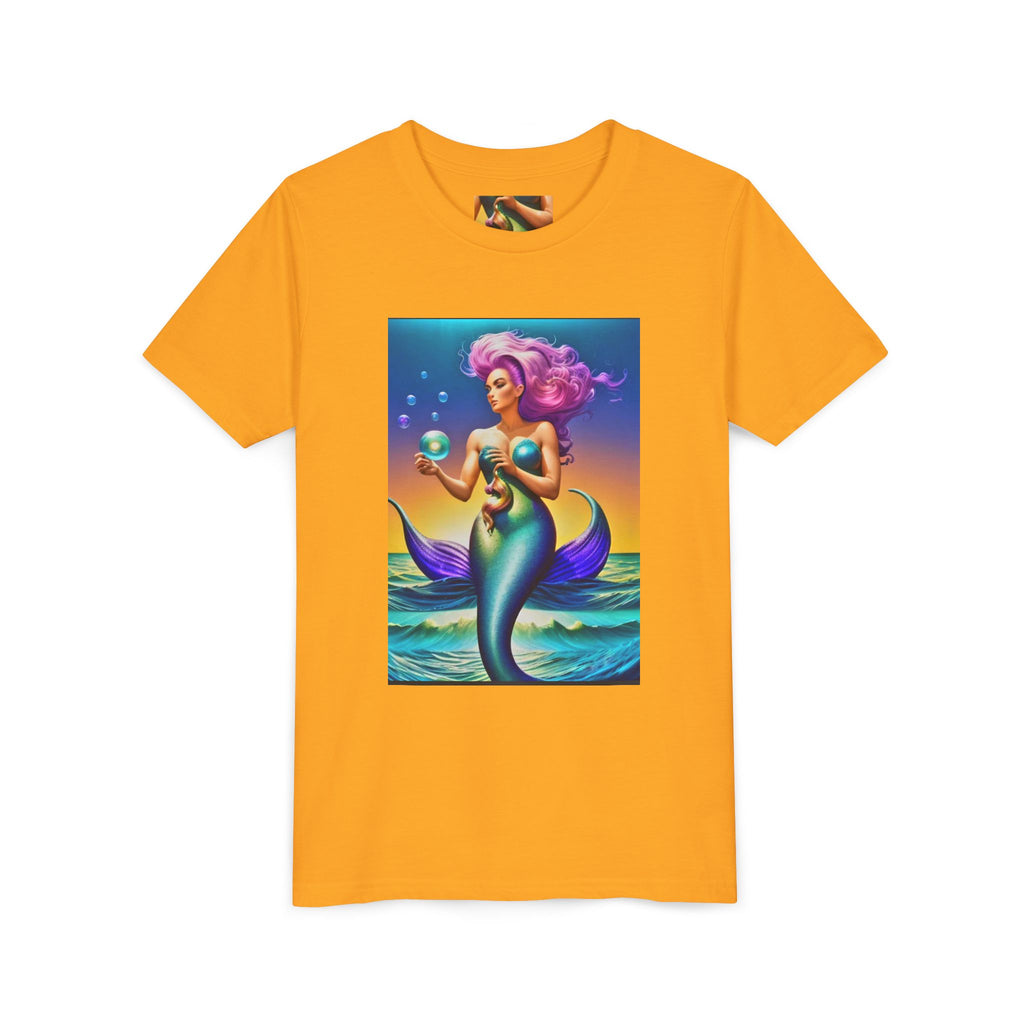 Youth Mermaid Tee — Colorful Fantasy Mermaid Graphic Shirt for Kids