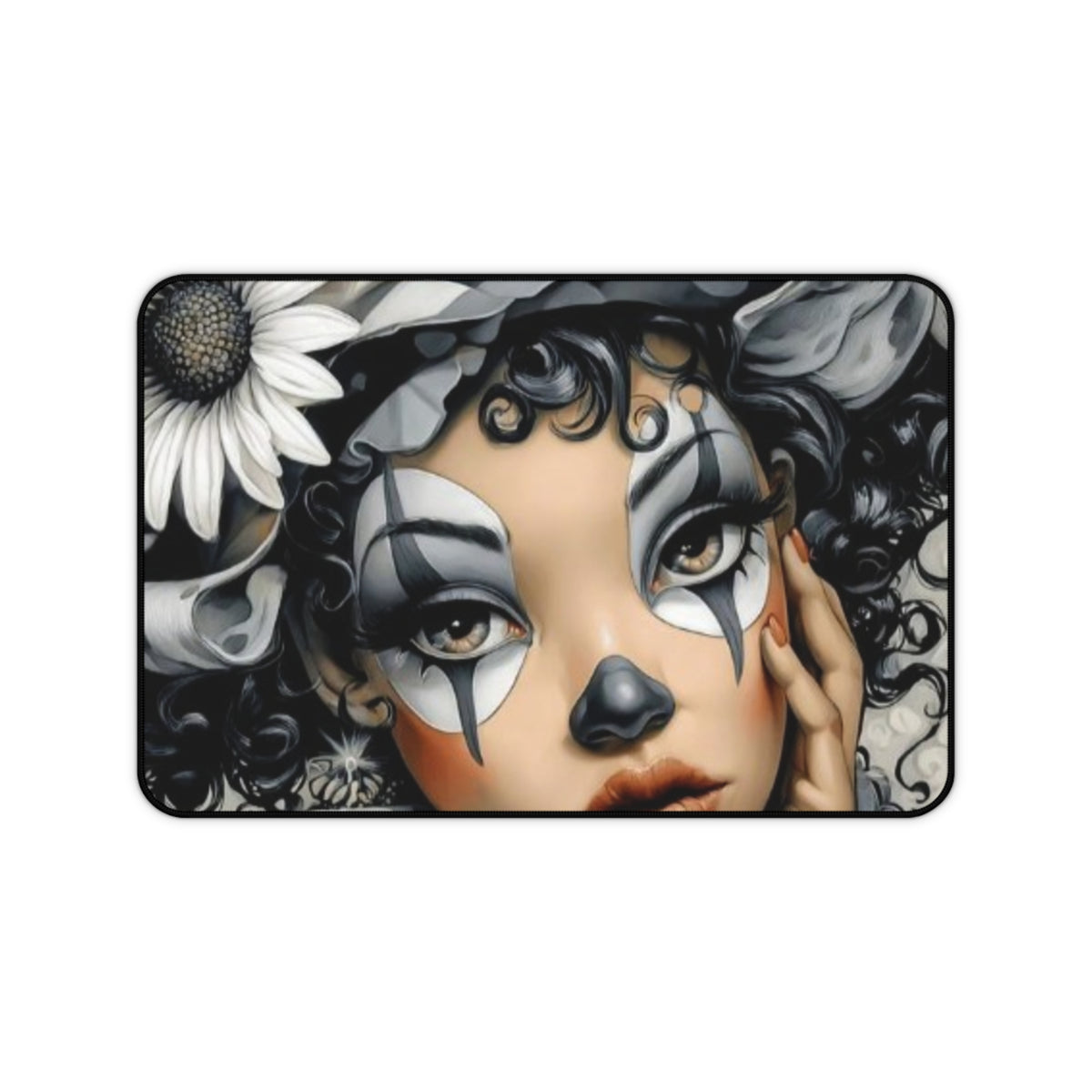 Gothic Clown Desk Mat — Moody Harlequin Mouse Pad for Gothic, Alternative Desks