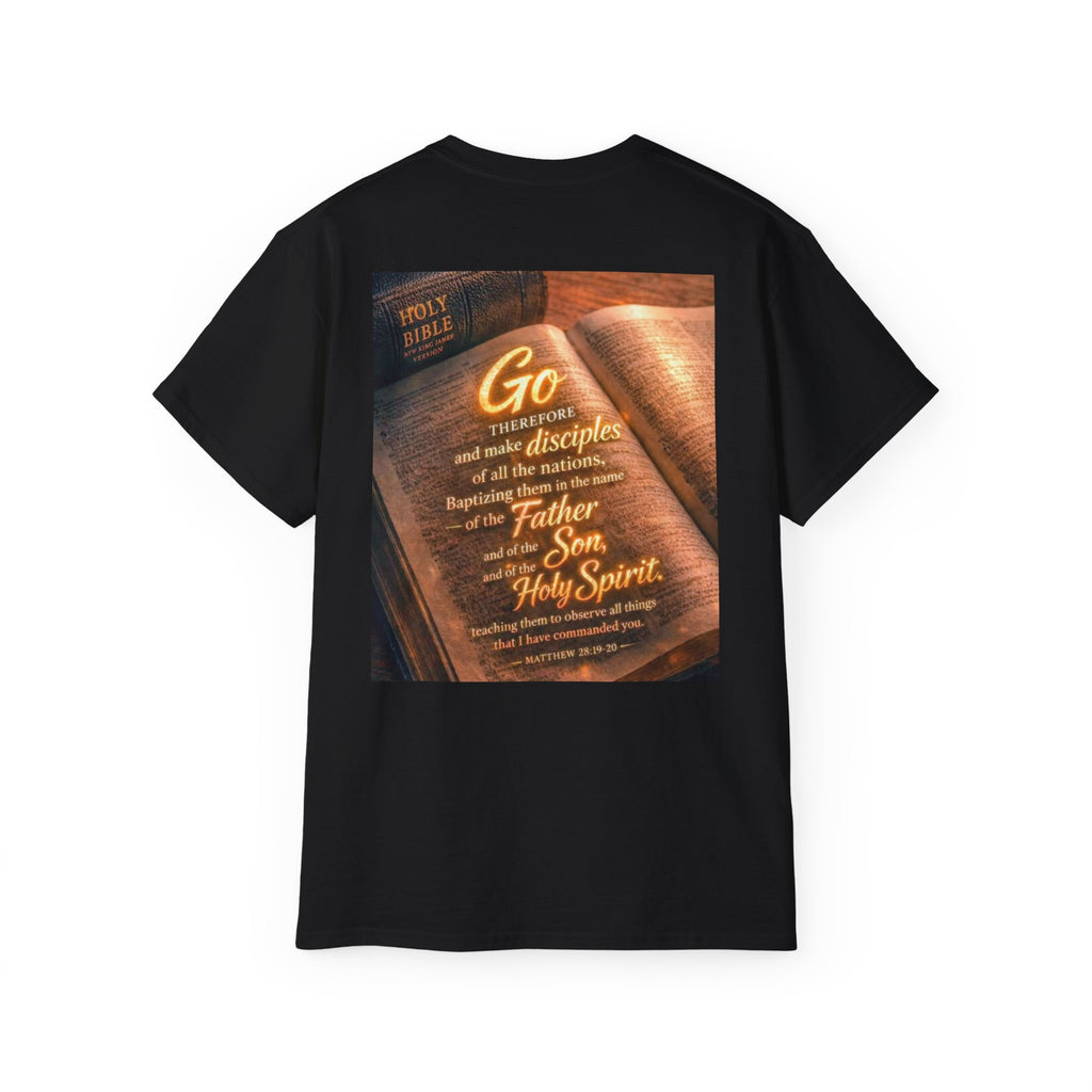 Christian Bible Verse T-Shirt — "Go...make disciples" Inspirational Faith Tee