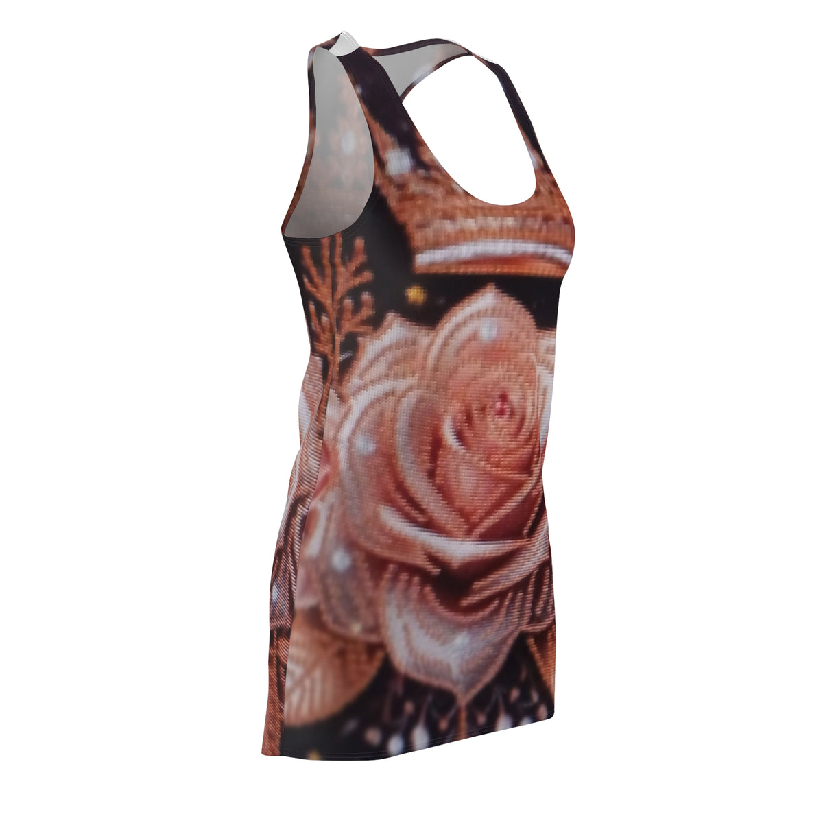 Rose Crown Racerback Dress — Vintage Floral All-Over Print