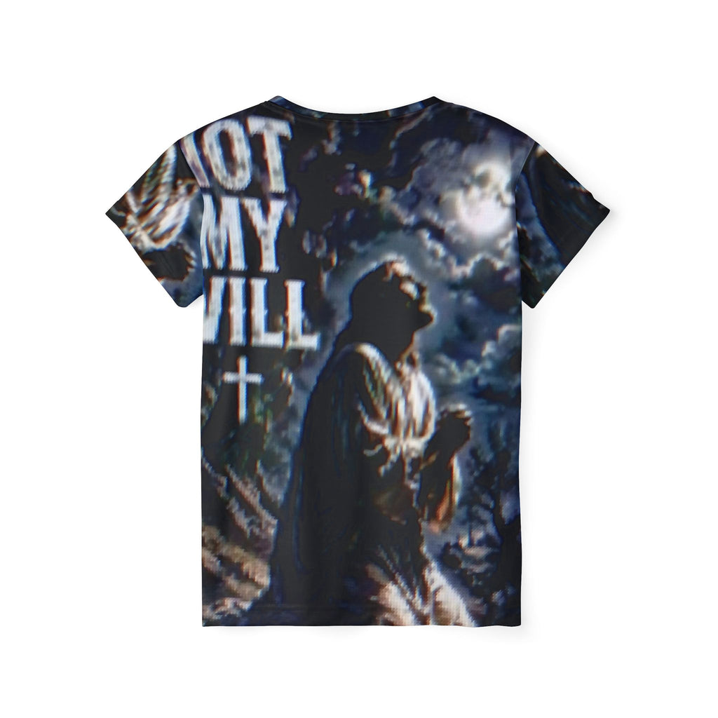 Prayer Scene Women's Jersey – "Not My Will" Christian Graphic Tee