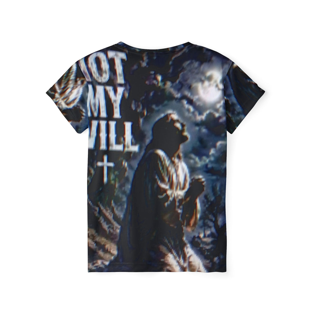 Prayer Scene Women's Jersey – "Not My Will" Christian Graphic Tee