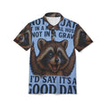 Raccoon Vintage Poster Polo — "I'd Say It's a Good Day" All-Over Print