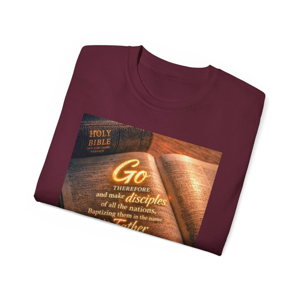 Christian Bible Verse T-Shirt — "Go...make disciples" Inspirational Faith Tee