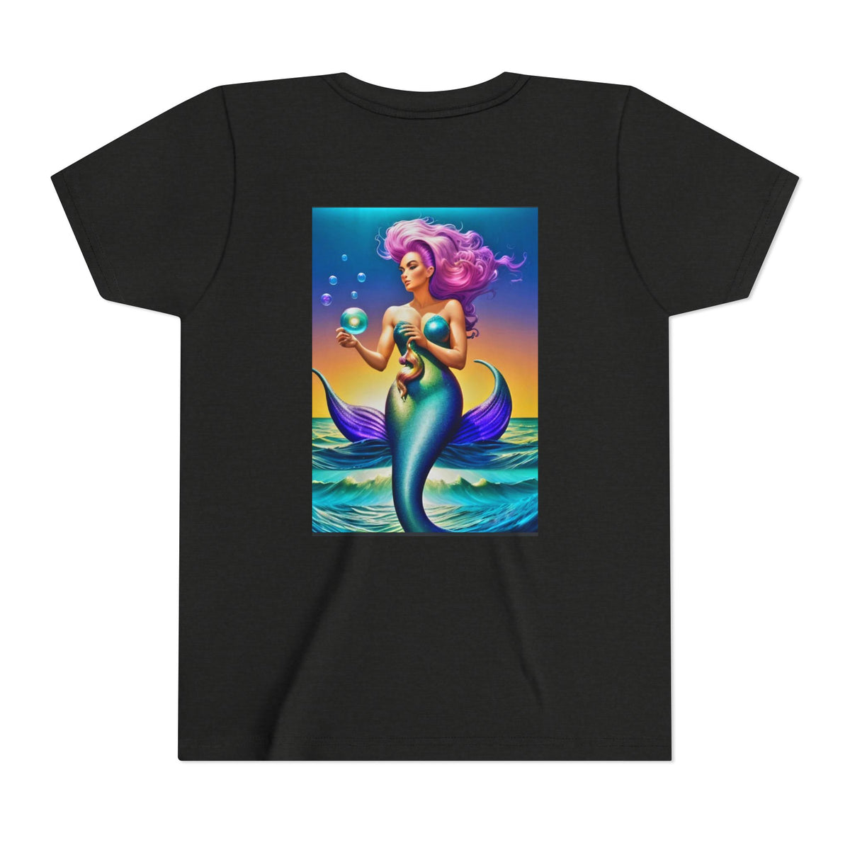 Youth Mermaid Tee — Colorful Fantasy Mermaid Graphic Shirt for Kids