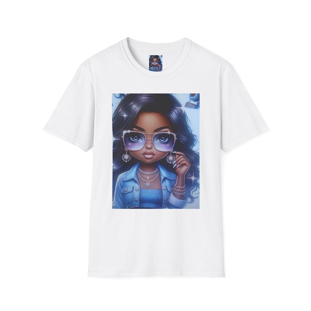 Afro Chic Graphic Tee — Girl with Sunglasses Illustration