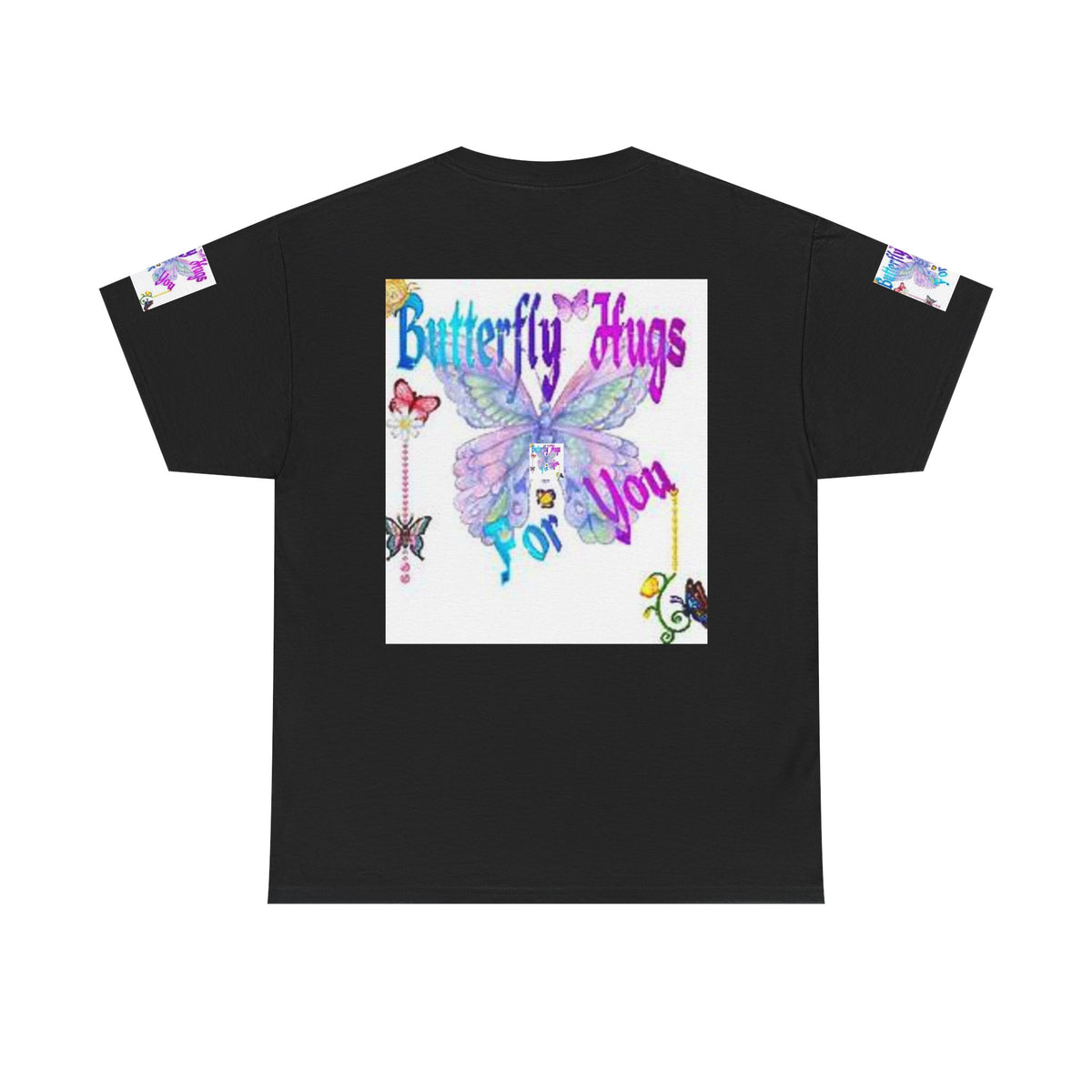 Butterfly Hugs Tee — Pastel Butterfly Graphic Shirt with "Butterfly Hugs For You"