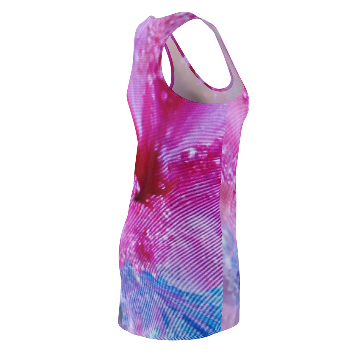 Pink Floral Racerback Dress — Abstract Watercolor Petal Print