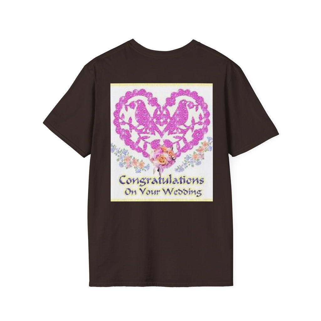 Wedding Congratulations T-Shirt — Pink Glitter Heart Design