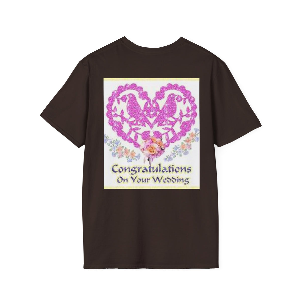 Wedding Congratulations T-Shirt — Pink Glitter Heart Design