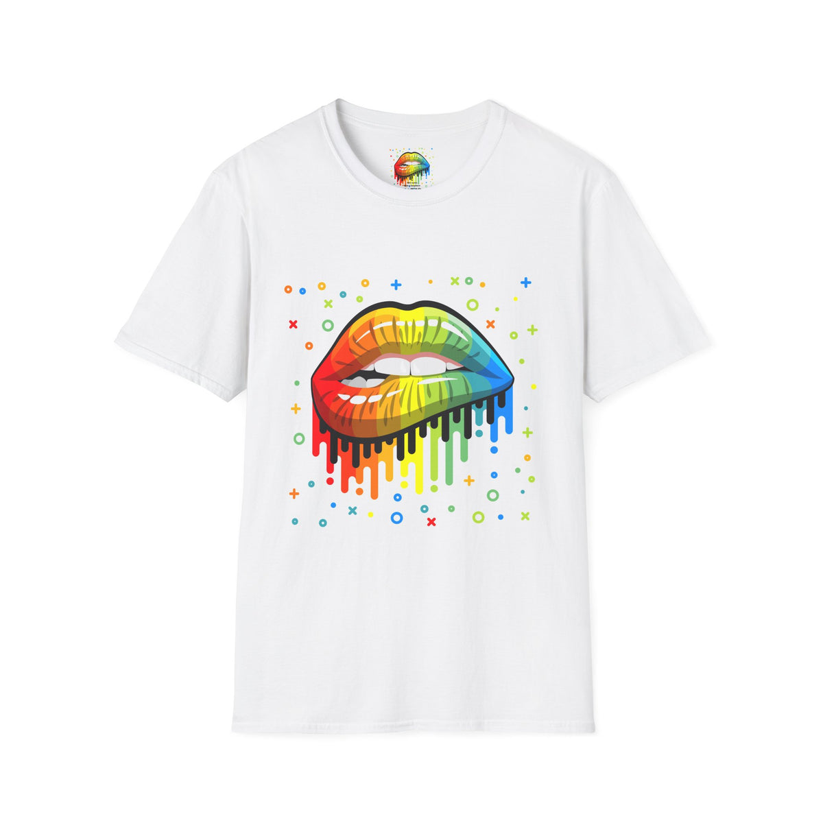 Rainbow Drip Lips T-Shirt — Pride LGBTQ+ Colorful Lip Graphic Tee