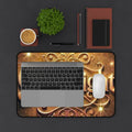 Goodnight Desk Mat — Decorative Gold Script Gaming/Office Desk Pad