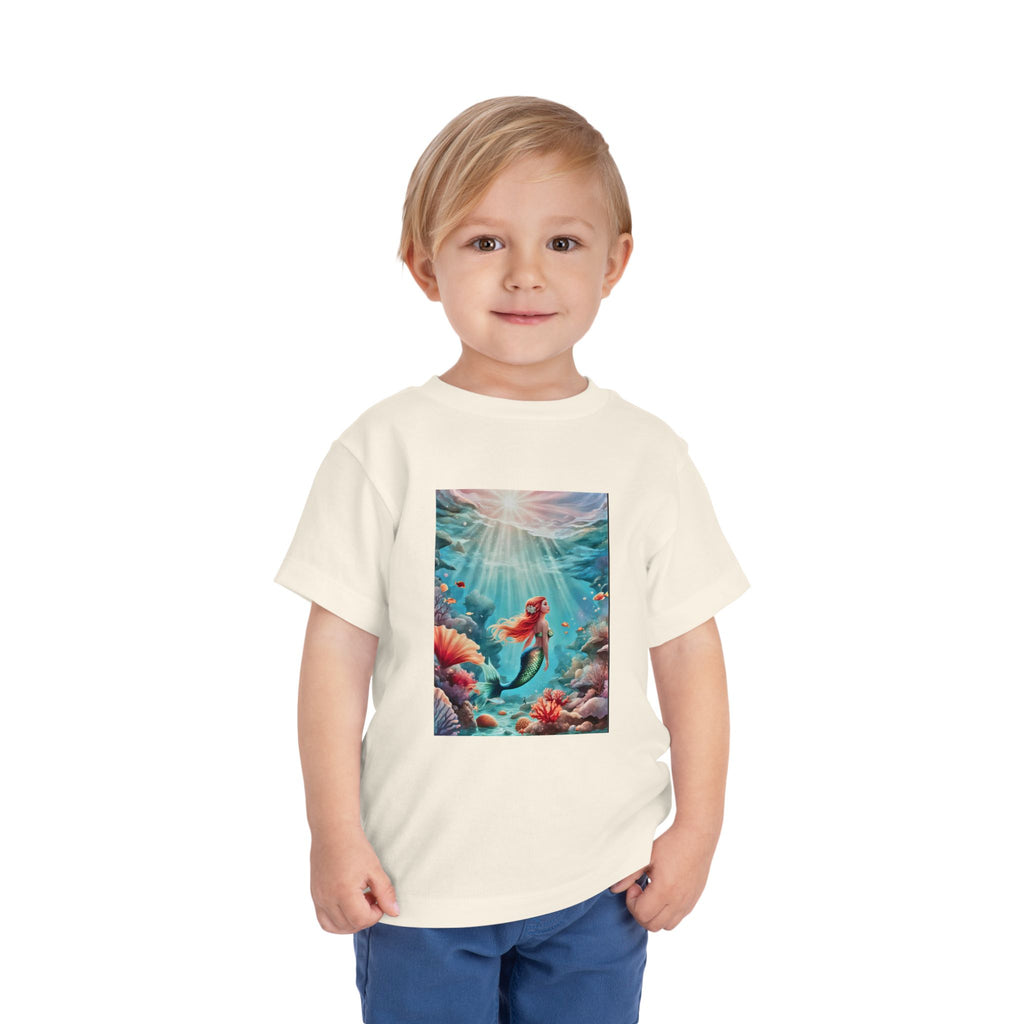 Mermaid Toddler Tee – Underwater Sunlight Sea Life Graphic