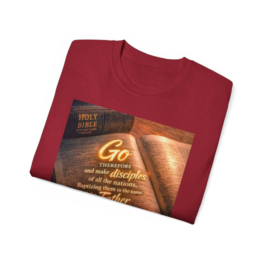 Christian Bible Verse T-Shirt — "Go...make disciples" Inspirational Faith Tee