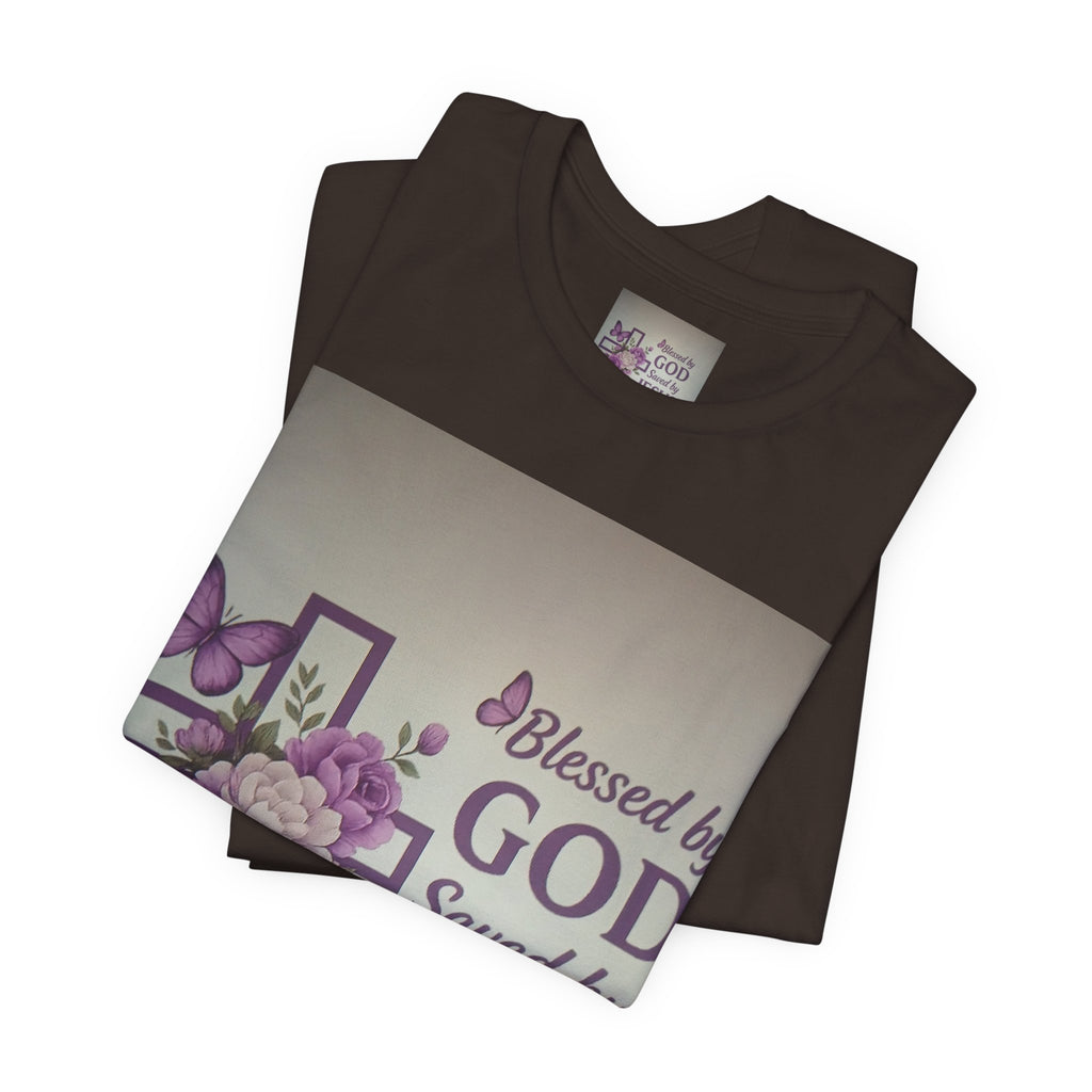 Blessed by God Christian T-Shirt — "Blessed by God, Saved by Jesus, Filled by the Spirit"