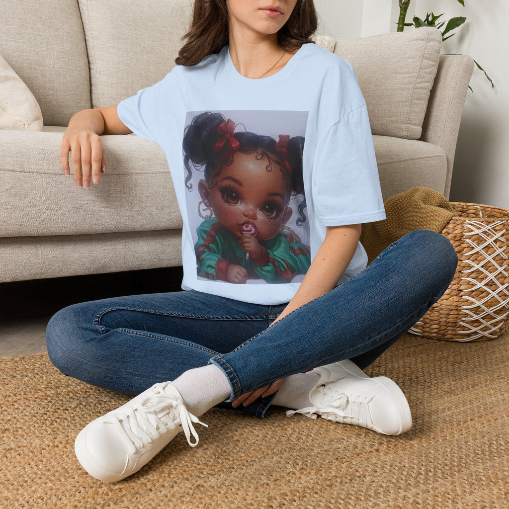 Cute Baby Girl Portrait T-Shirt — Adorable Cartoon Infant Graphic Tee