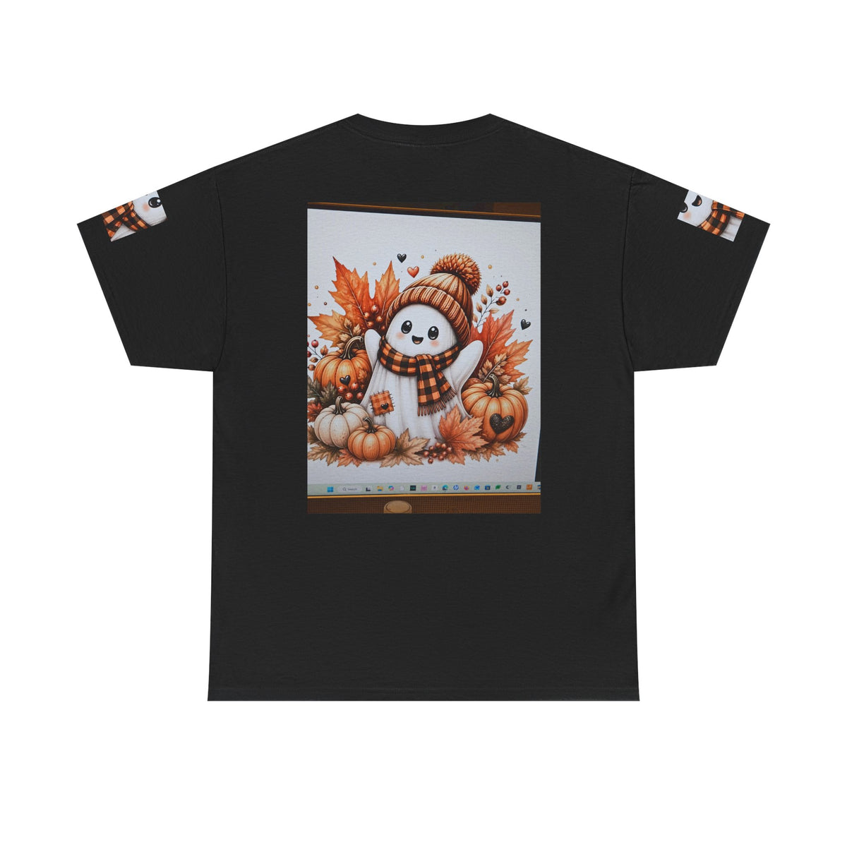 Autumn Snowman Tee — Cute Fall Pumpkin & Leaves Graphic Shirt