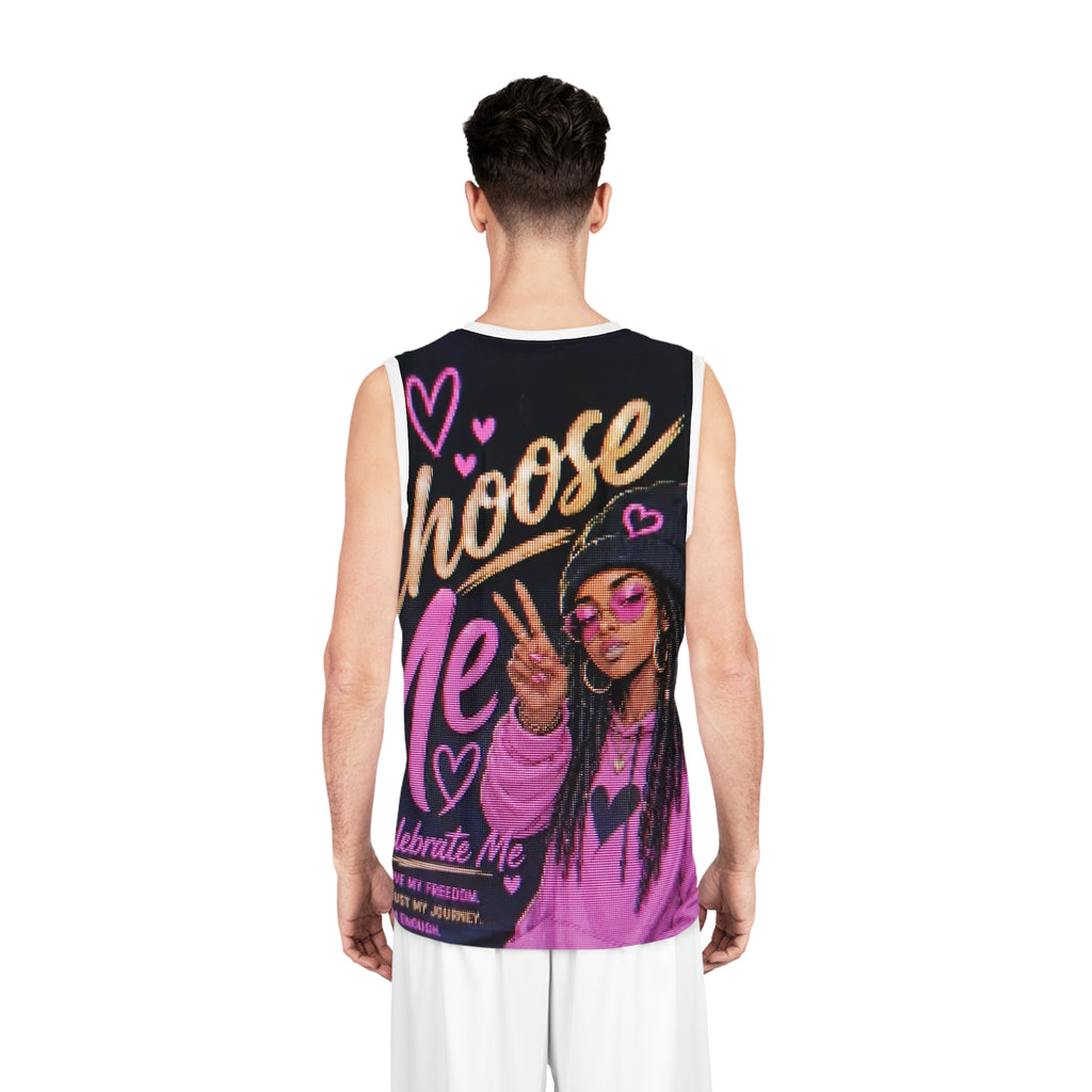 Choose Me Basketball Jersey – Pink Empowerment AOP