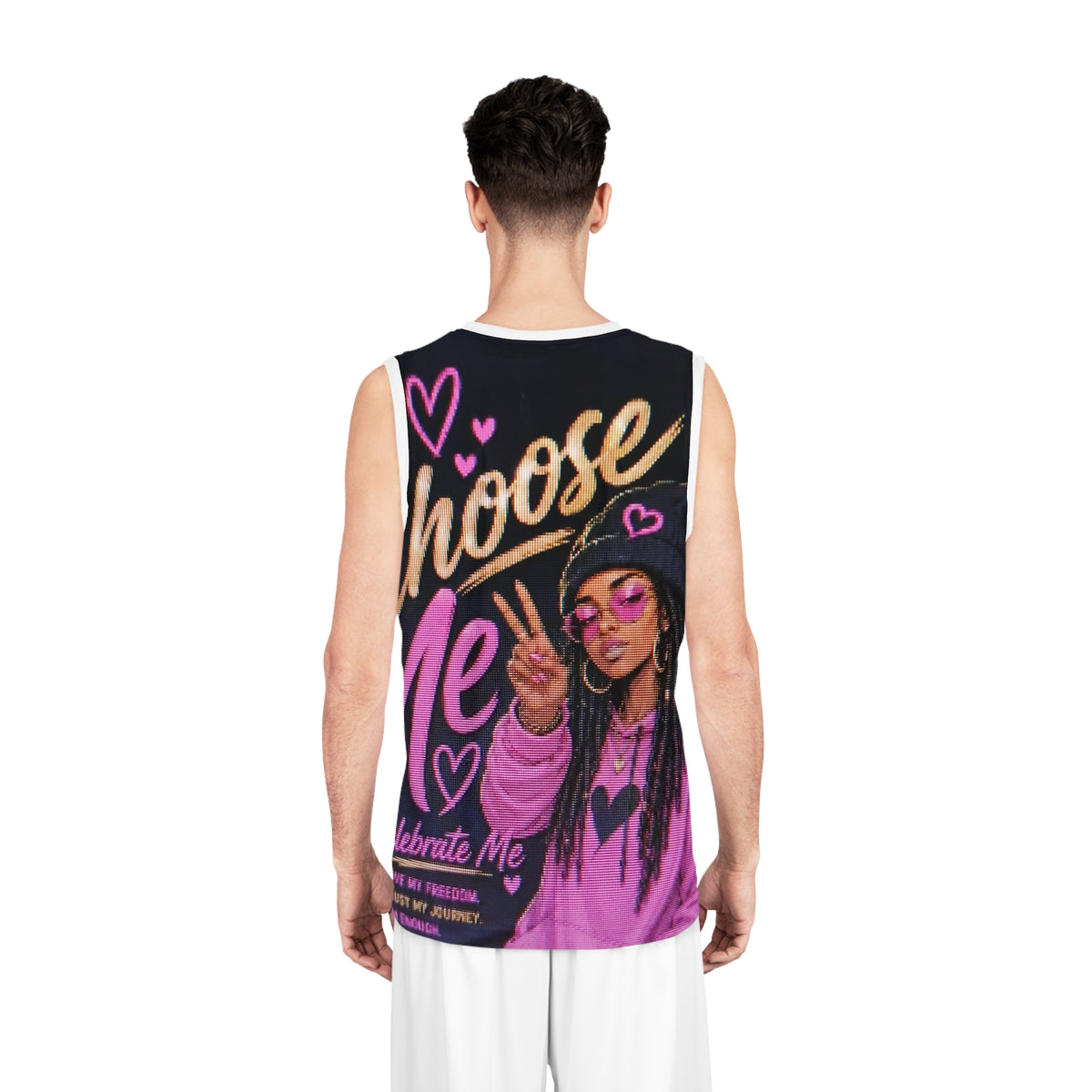 Choose Me Basketball Jersey – Pink Empowerment AOP