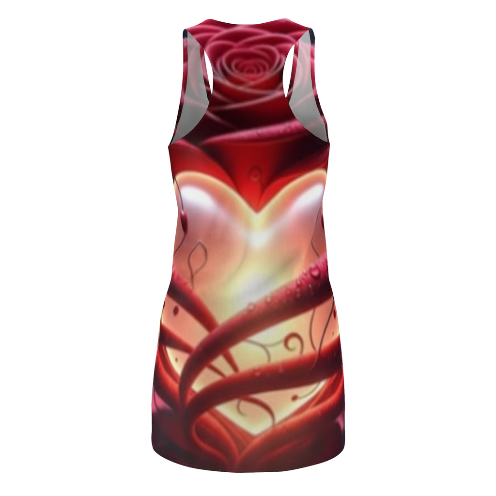 Heart Rose Racerback Dress - Valentine’s All-Over Print