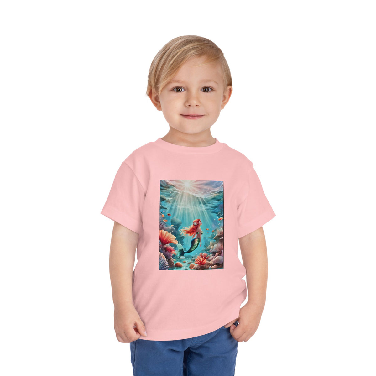 Mermaid Toddler Tee – Underwater Sunlight Sea Life Graphic