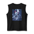 Mystery Bear Mask Muscle Tank — Dark Neon Graphic Tank Top