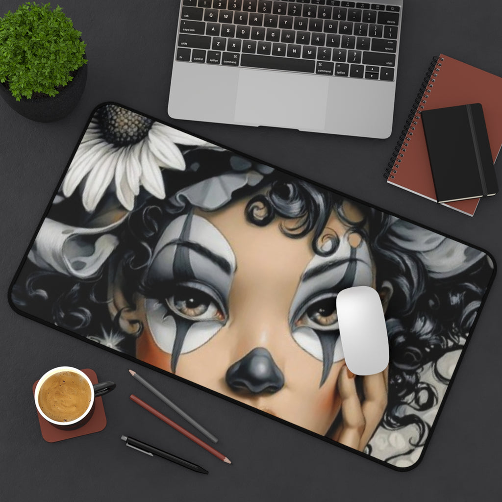 Gothic Clown Desk Mat — Moody Harlequin Mouse Pad for Gothic, Alternative Desks