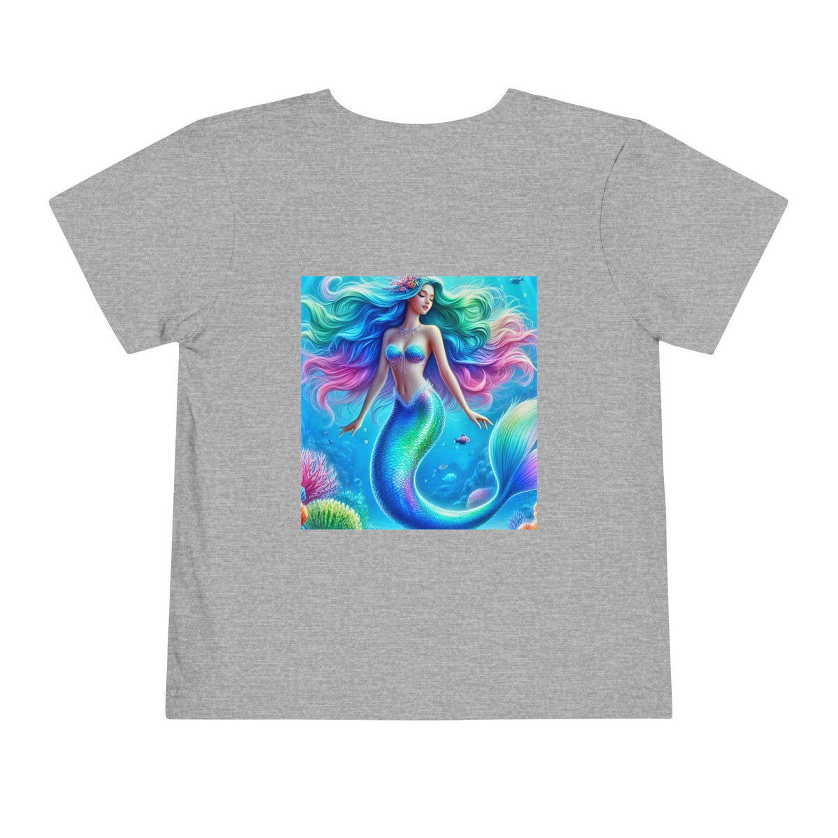 Toddler Mermaid Tee — Colorful Rainbow Sea Princess Short Sleeve Shirt